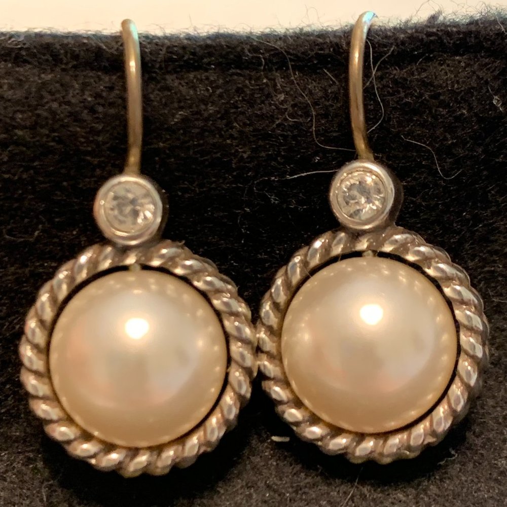 Brighton Pearl and Crystal Earrings on French Wire